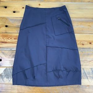 Porto Casual Skirt Seams Pocket Zipper in Gray